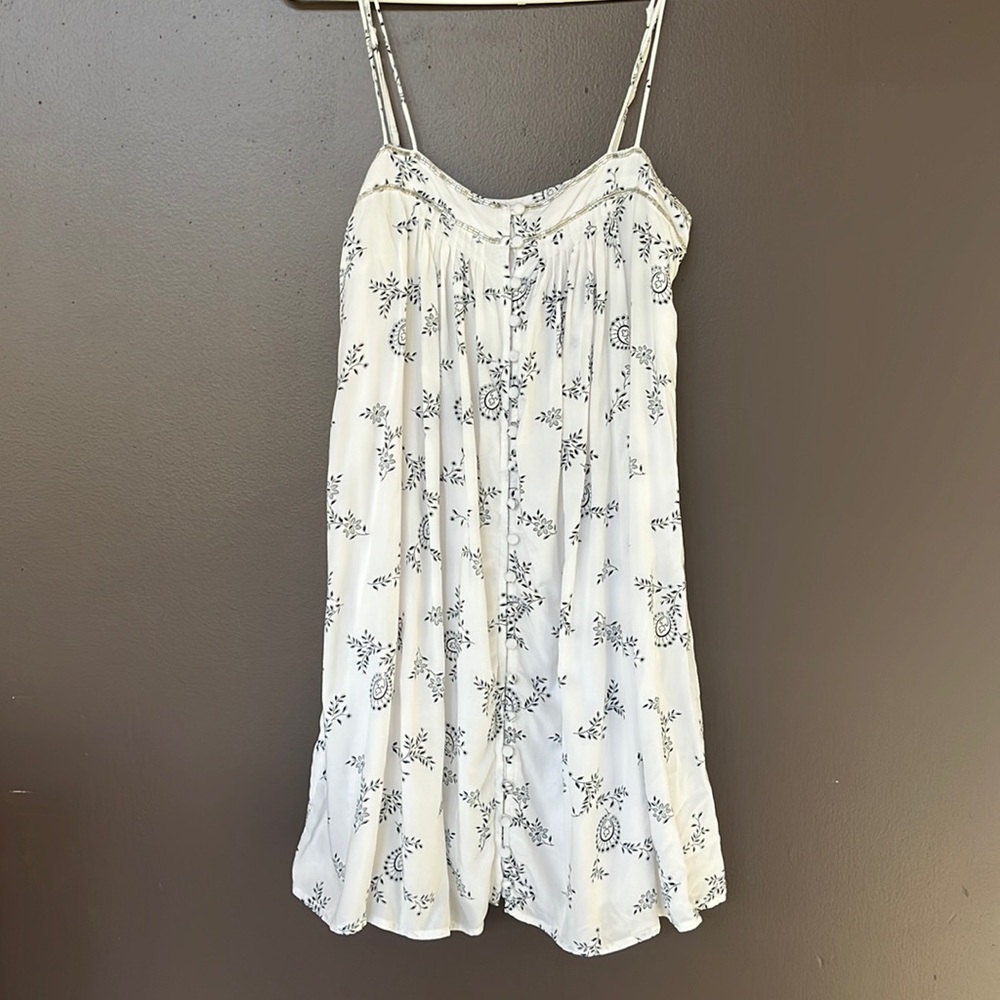 Navy blue and white spaghetti strap dress, Abercrombie and Fitch, Small